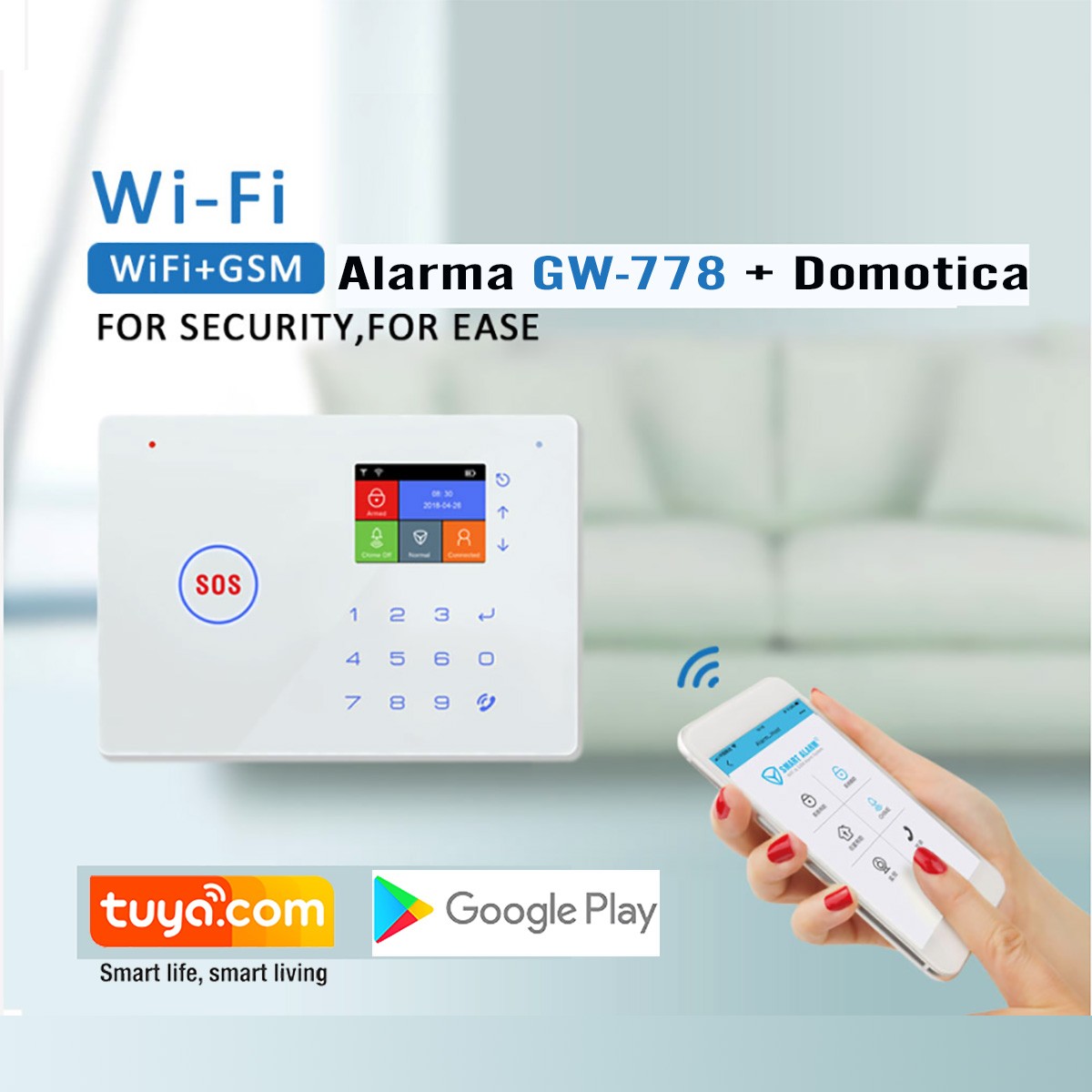 ALARMA GSM+WIFI CON DOMOTICA SENTINEL – MODELO: GW778