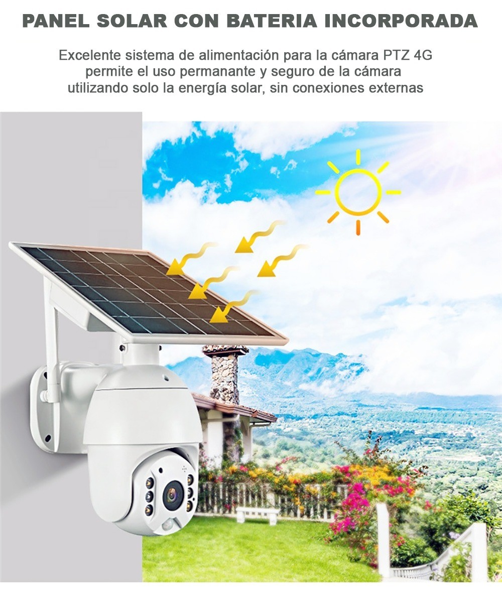 Camara Solar 4g Ip 1080p 2.0mp Exterior Wifi Lte Inalambrica